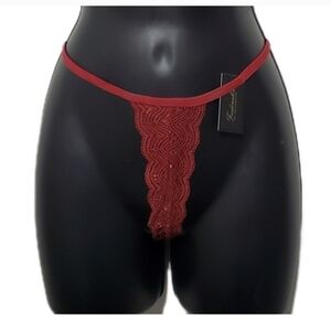 2/$15 Frederick's of Hollywood Plus String Burgundy Lace Thong Size 1X